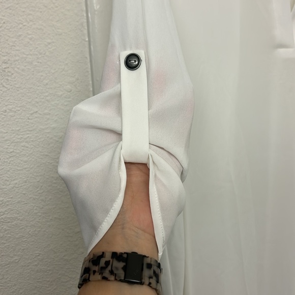 Bundle Lush Tunic Sheer Size Small black white Blouse Business Casual Work Wear - Picture 4 of 14